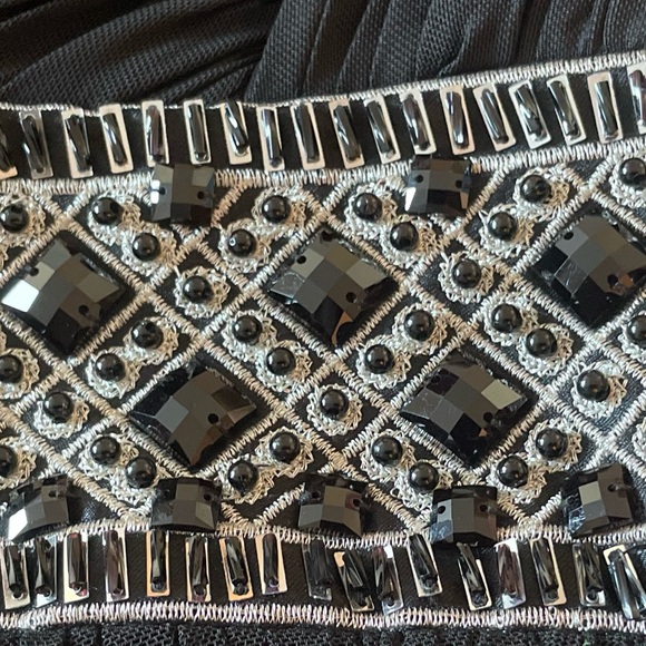 Evening length | Sparkle belt under bust | One shoulder | Evening Dress - Picture 10 of 10